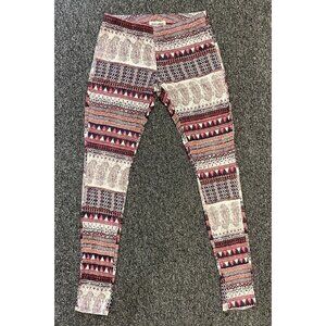Billabong Paisley Multicolor Stretch Ankle Legging Pants Youth Size M